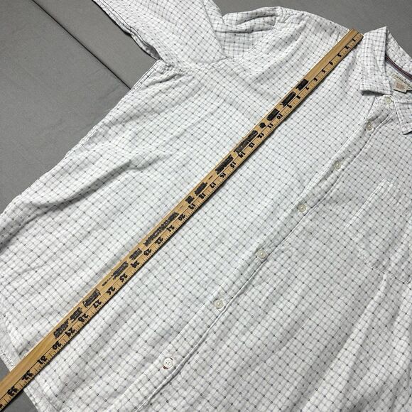 carbon 2 cobalt Shirt Men 2XL White Geometric Cotton Long Sleeve Button Up - Picture 4 of 11